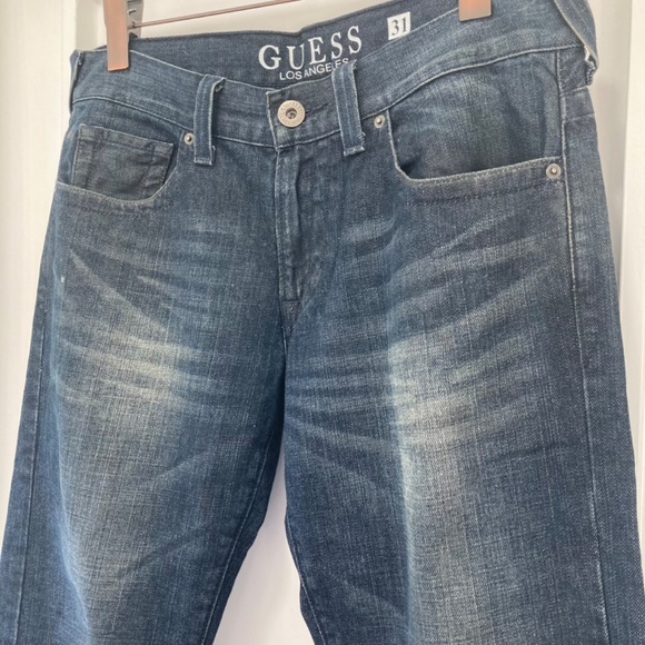 GUESS Jeans Rebel Straight Leg Dark Blue Denim Size 31 x 32 - Picture 7 of 14